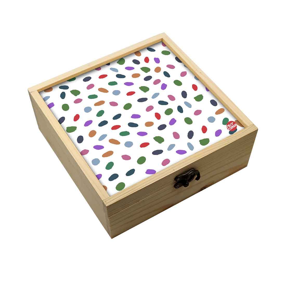 Jewellery Box Wooden Jewelry Organizer -  Multicolor Drops Nutcase