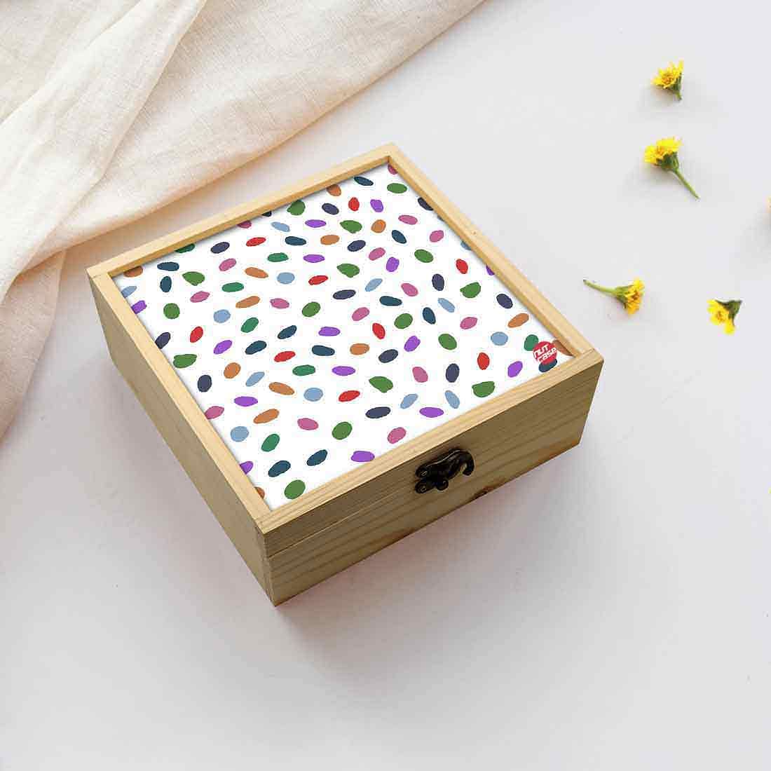 Jewellery Box Wooden Jewelry Organizer -  Multicolor Drops Nutcase