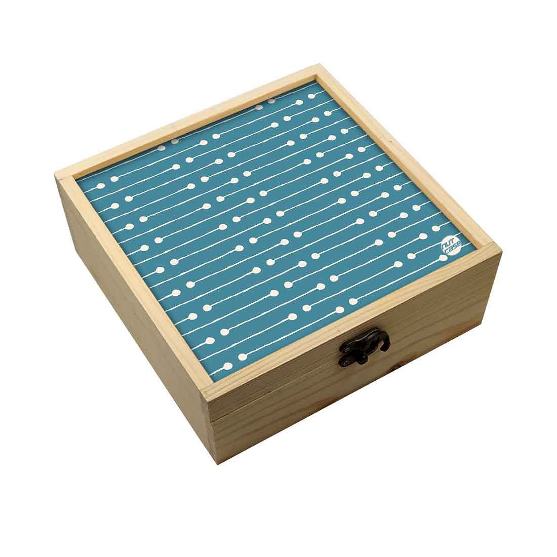 Jewellery Box Wooden Jewelry Organizer -  White Dots Line Nutcase