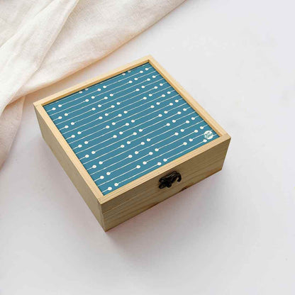 Jewellery Box Wooden Jewelry Organizer -  White Dots Line Nutcase