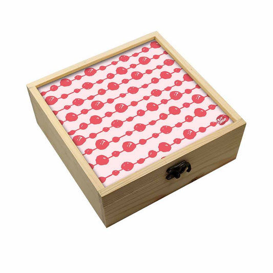 Jewellery Box Wooden Jewelry Organizer -  Pink Dot Line Nutcase