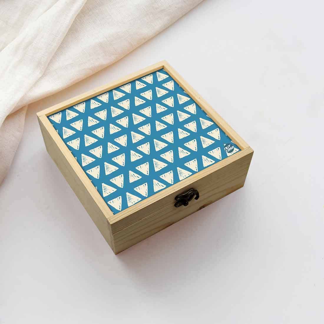 Jewellery Box Wooden Jewelry Organizer -  White Triangle Nutcase