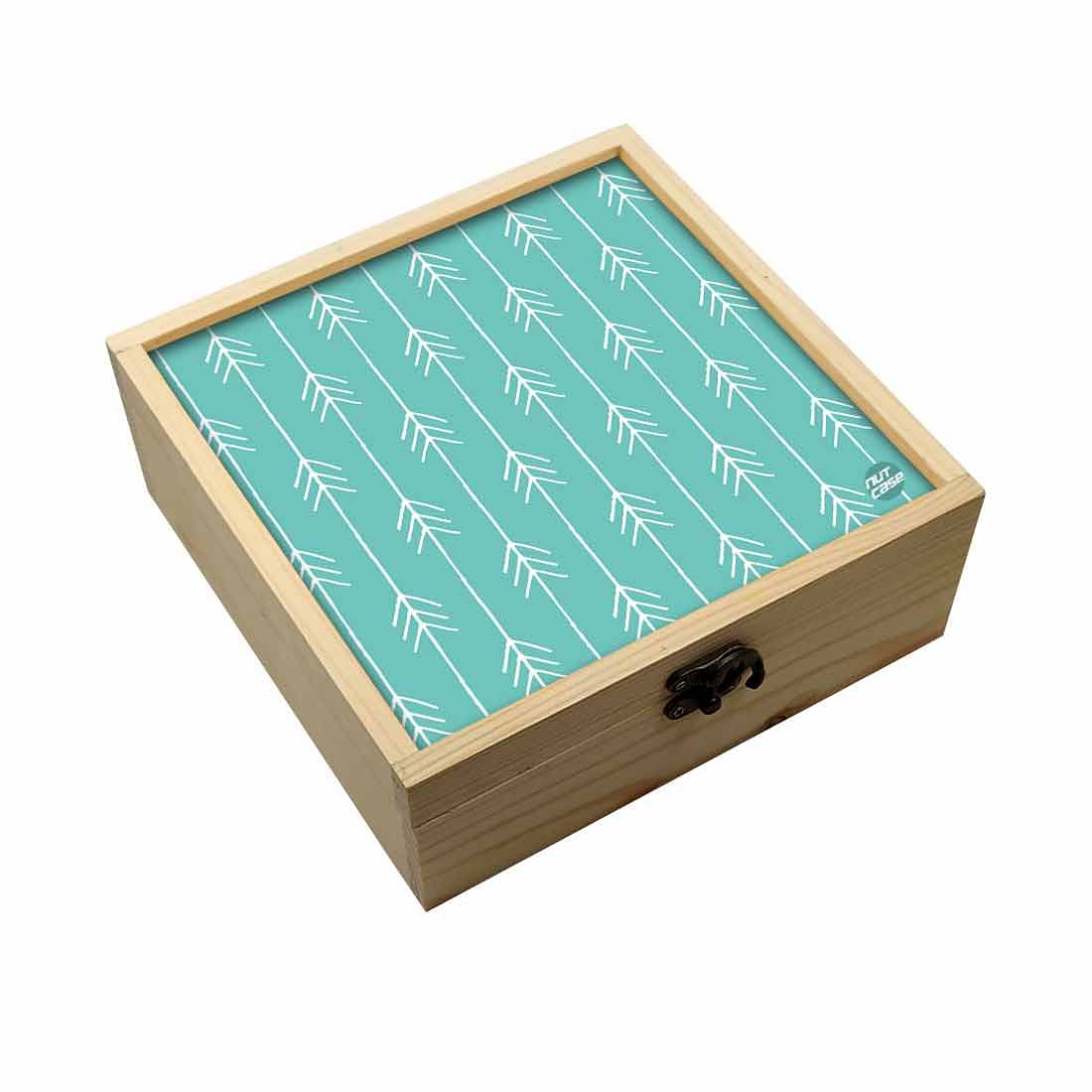 Jewellery Box Wooden Jewelry Organizer -  Blue Arrow End Nutcase