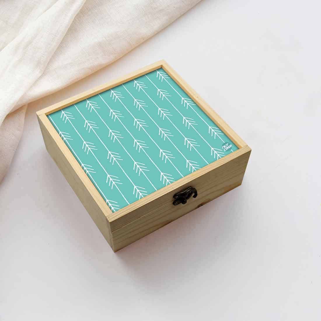 Jewellery Box Wooden Jewelry Organizer -  Blue Arrow End Nutcase
