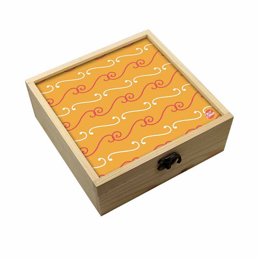 Jewellery Box Wooden Jewelry Organizer -  Ethnic Pattern Orange Nutcase