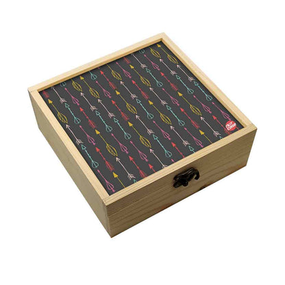 Jewellery Box Wooden Jewelry Organizer -  Mutlicolor Arrow Nutcase