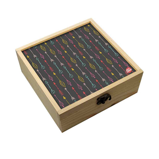 Jewellery Box Wooden Jewelry Organizer -  Mutlicolor Arrow Nutcase