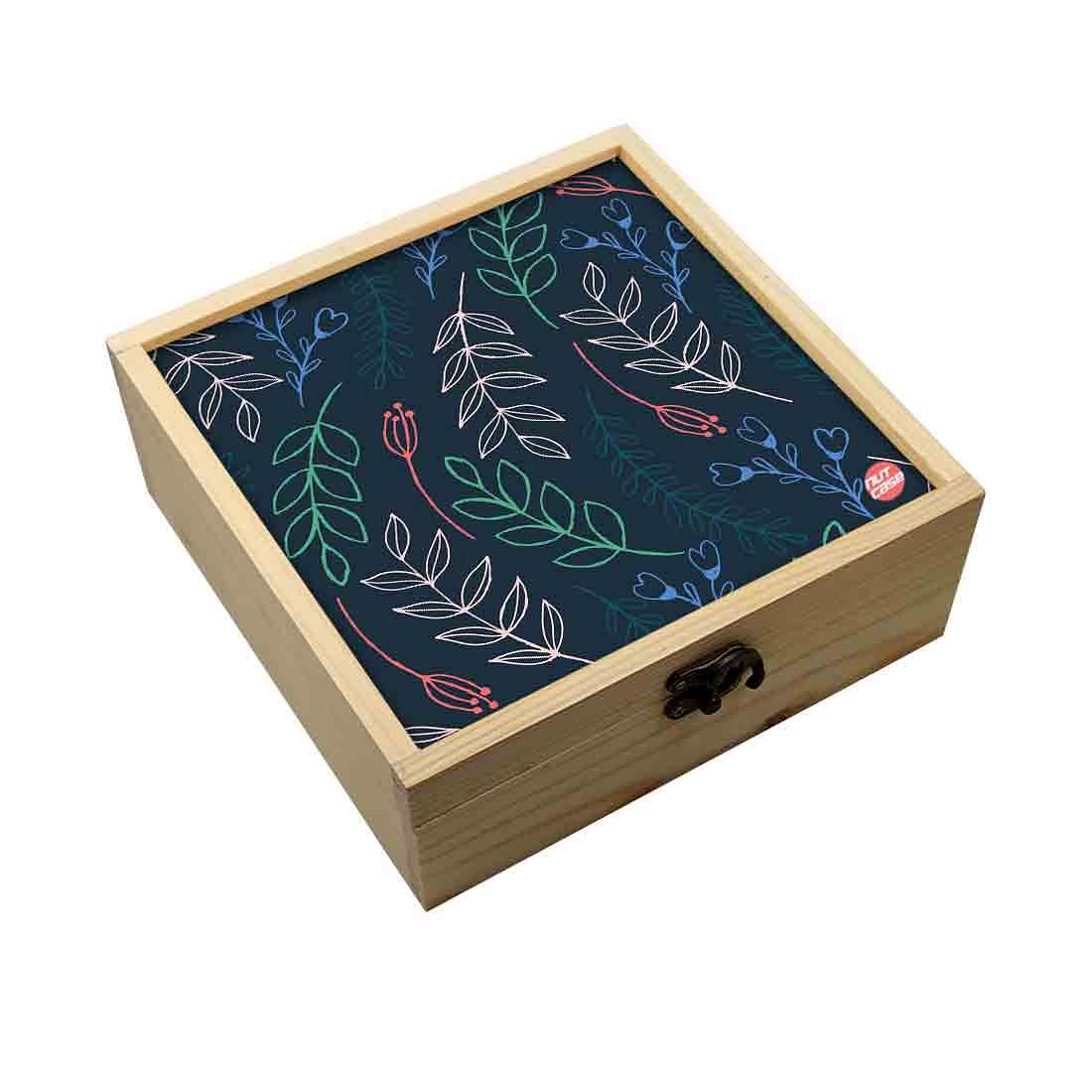 Jewellery Box Wooden Jewelry Organizer -  Cute Twigs Blue Nutcase