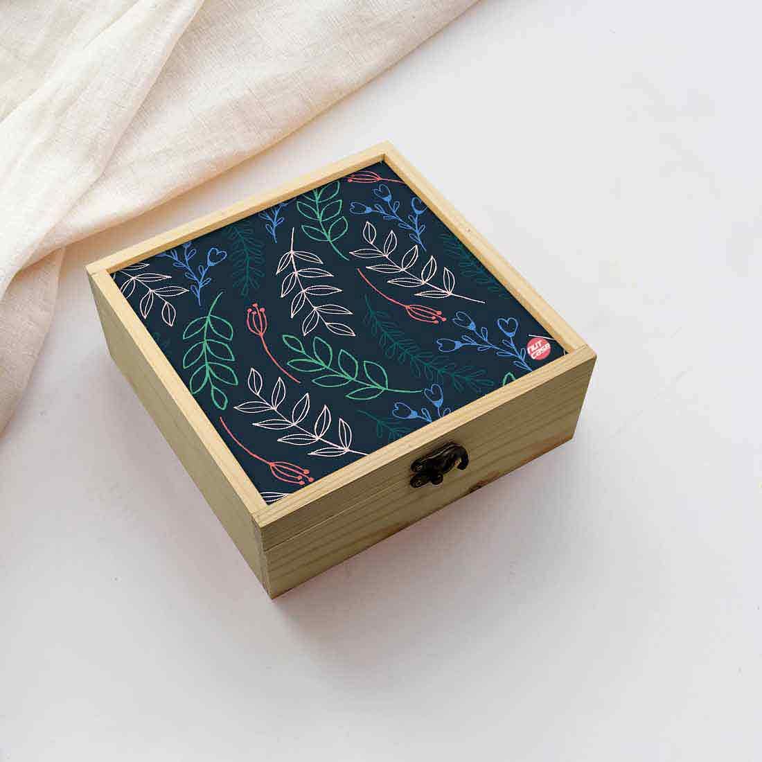 Jewellery Box Wooden Jewelry Organizer -  Cute Twigs Blue Nutcase