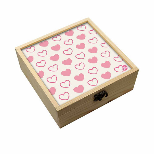 Jewellery Box Wooden Jewelry Organizer -  Pink Heart Nutcase