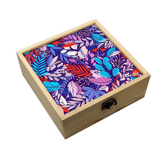 Jewellery Box Wooden Jewelry Organizer -  Purple Floral Spring Collection Nutcase