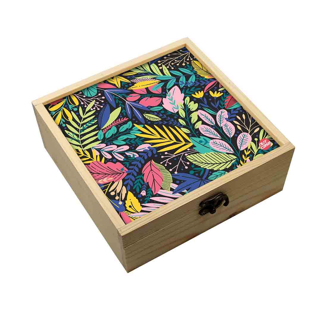 Jewellery Box Wooden Jewelry Organizer -  Green Floral Spring Collection Nutcase