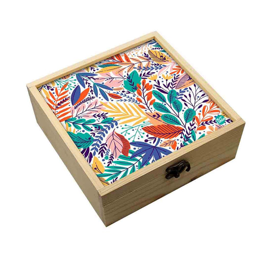 Jewellery Box Wooden Jewelry Organizer -  Multicolor Leaf Spring Collection Nutcase