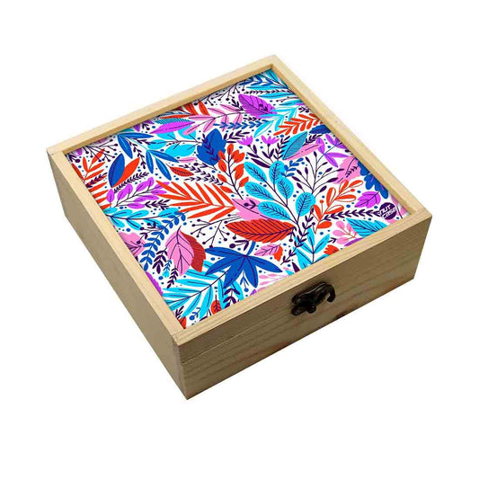 Jewellery Box Wooden Jewelry Organizer -  Blue Orange Spring Collection Nutcase