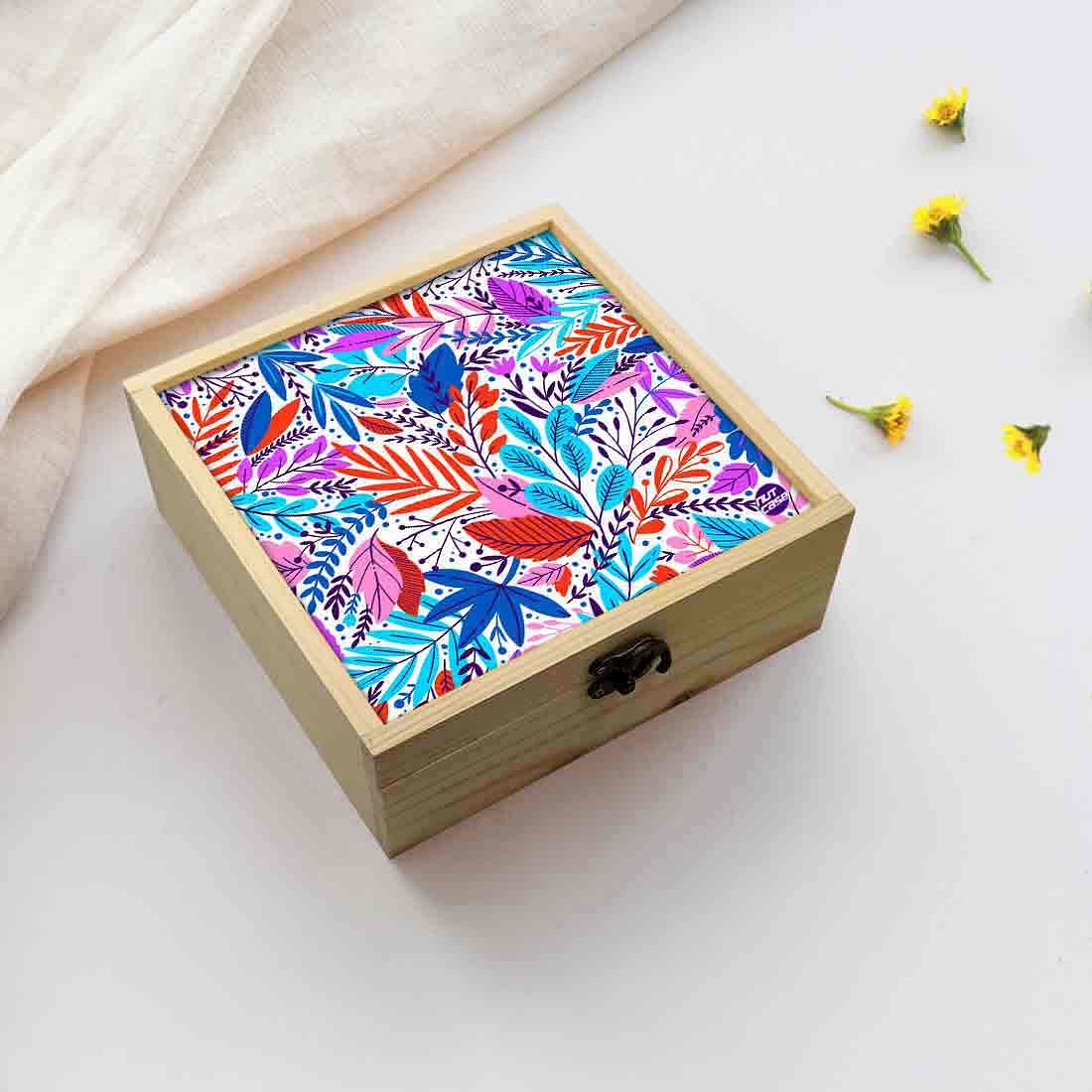 Jewellery Box Wooden Jewelry Organizer -  Blue Orange Spring Collection Nutcase