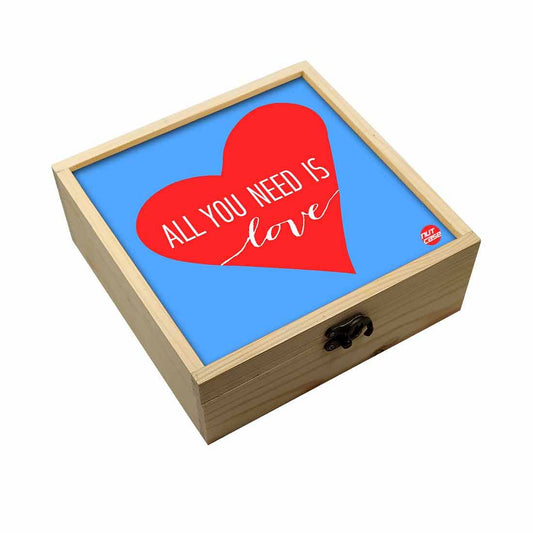 Jewellery Box Makepup Organizer -  All You Need Is Love Blue Nutcase