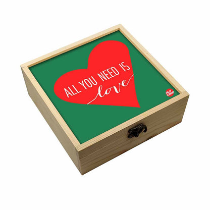 Jewellery Box Makepup Organizer -  All You Need Is Love Green Nutcase