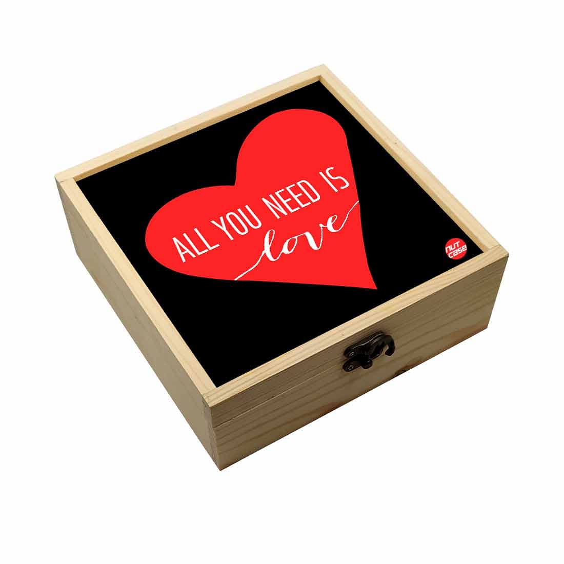 Jewellery Box Makepup Organizer -  All You Need Is Love Black Nutcase