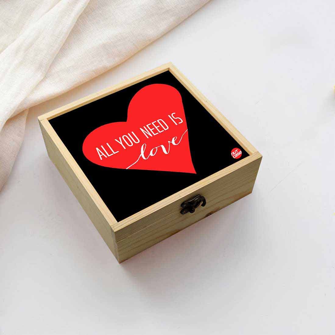 Jewellery Box Makepup Organizer -  All You Need Is Love Black Nutcase