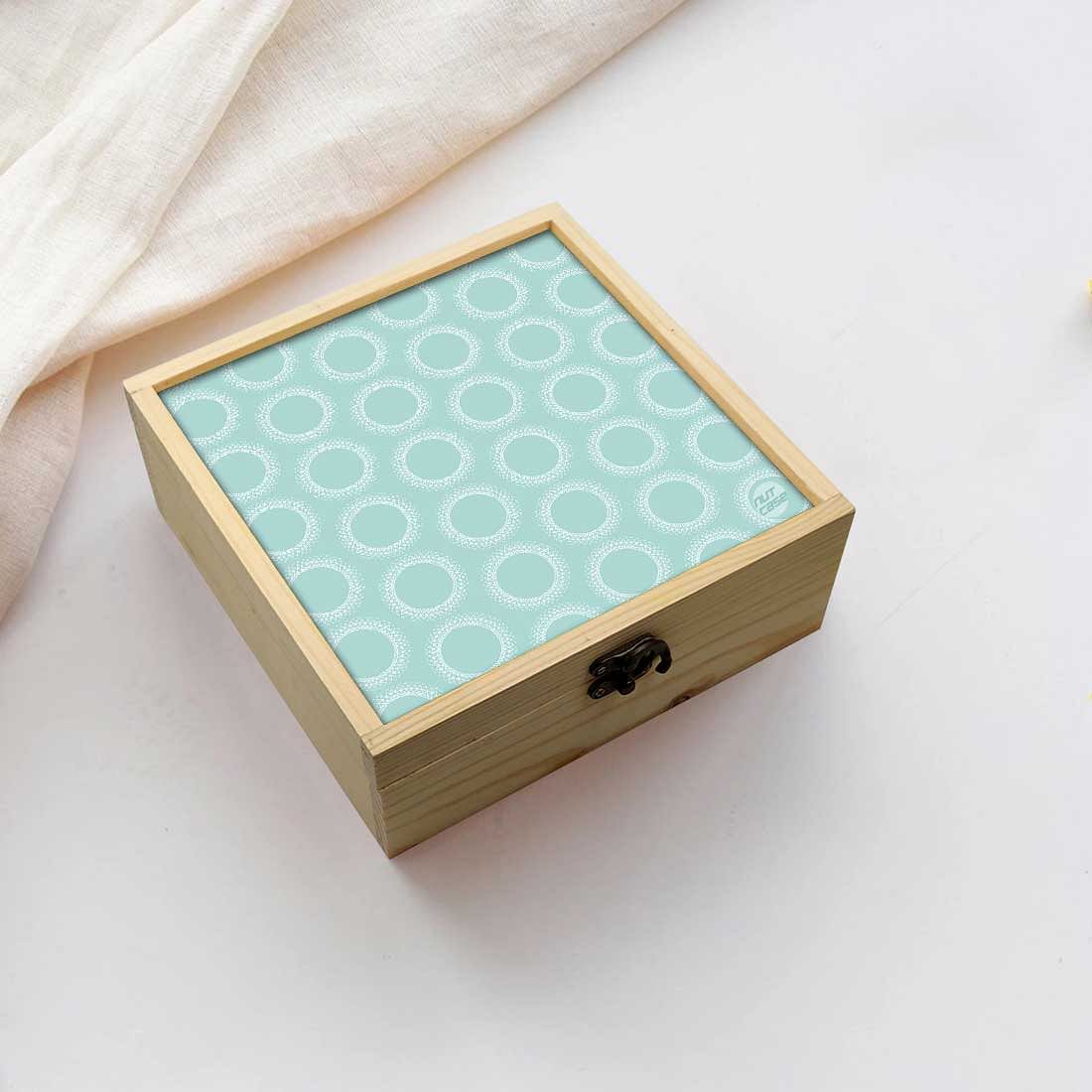 Jewellery Box Makepup Organizer -  Designer Blue Patterns Nutcase