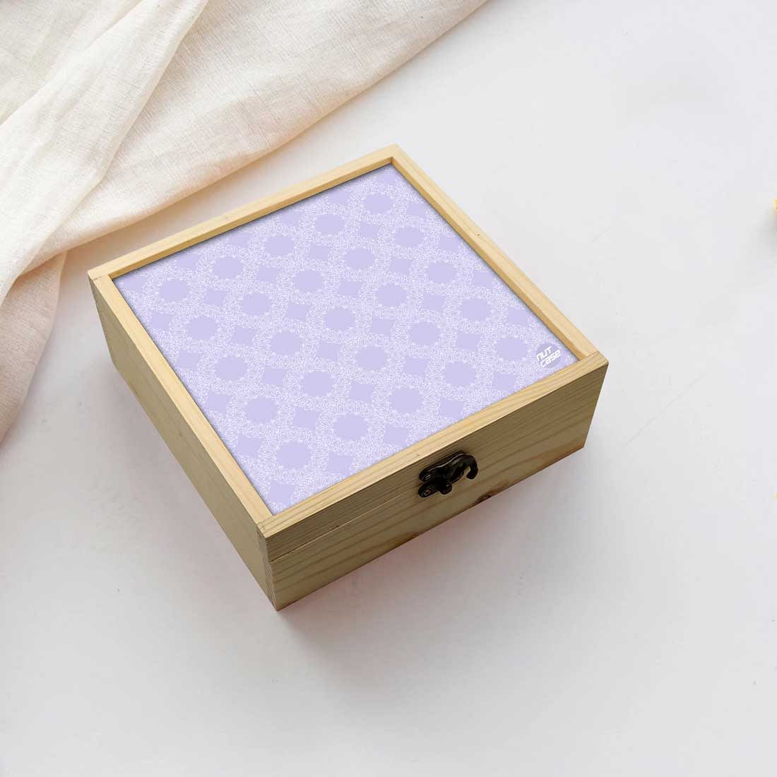 Jewellery Box Makepup Organizer -  Purple Pattern Circle Nutcase