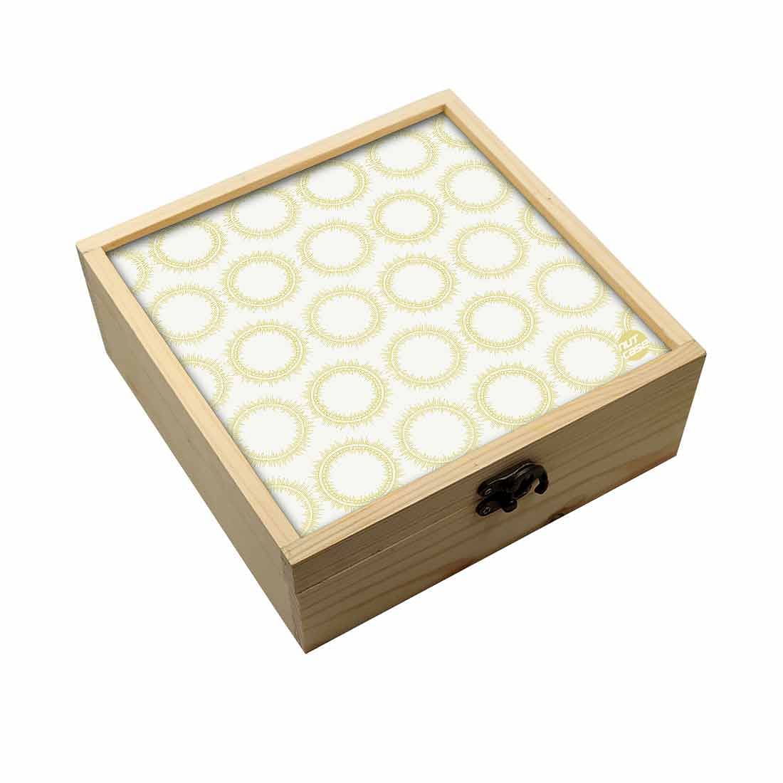 Jewellery Box Makepup Organizer -  Yellow Pattern Circle Nutcase