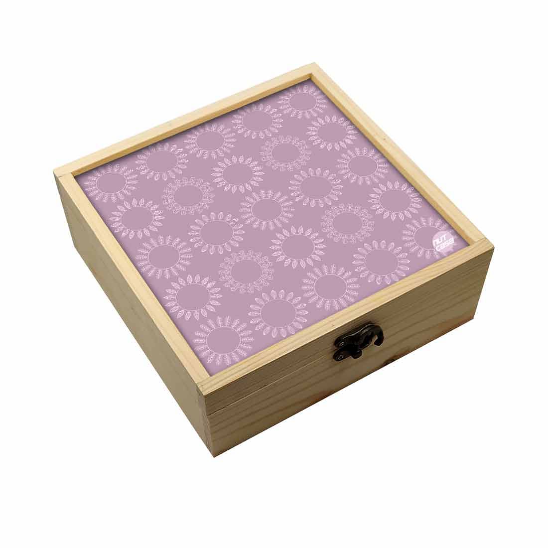 Jewellery Box Makepup Organizer -  Dark Purple Pattern Circle Nutcase