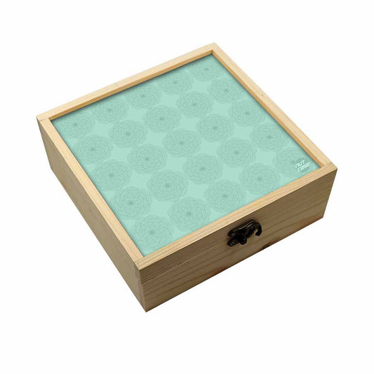 Jewellery Box Makepup Organizer -  Green Flower Nutcase