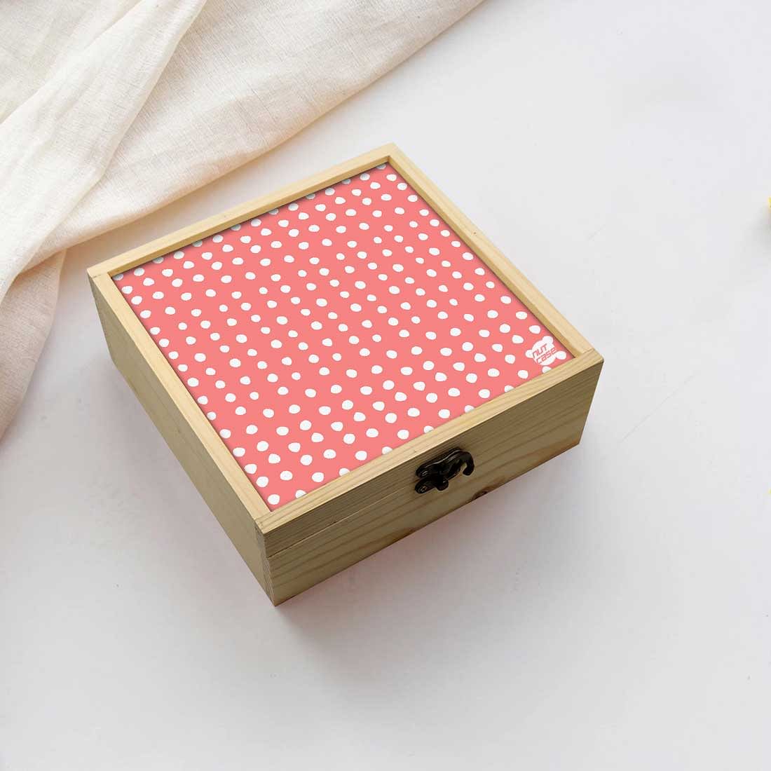 Jewellery Box Makepup Organizer -  White Dots Nutcase