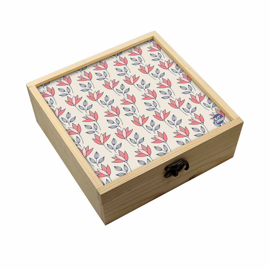 Jewellery Box Makepup Organizer -  Floral Pattern Shade Nutcase