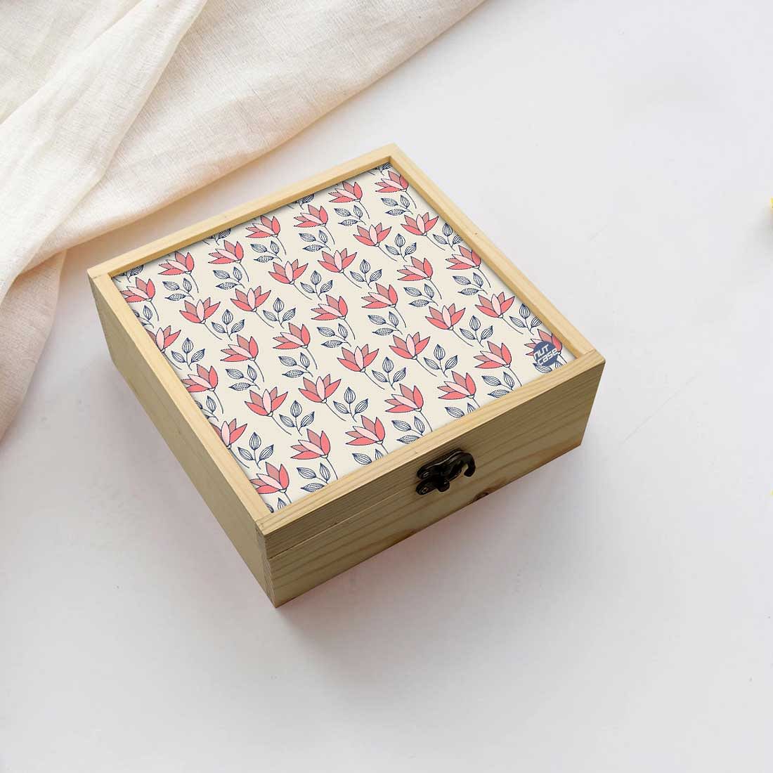 Jewellery Box Makepup Organizer -  Floral Pattern Shade Nutcase