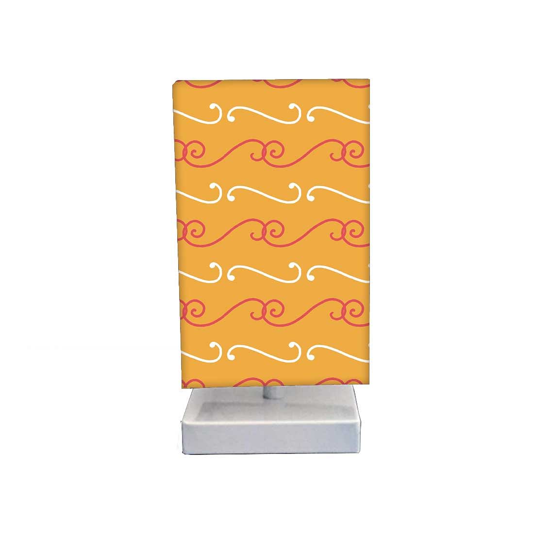 Table Lamp For Bedroom - Ethnic Pattern Orange Nutcase