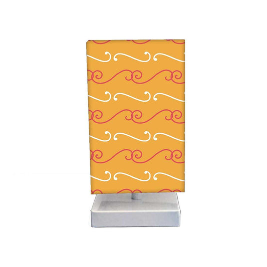 Table Lamp For Bedroom - Ethnic Pattern Orange Nutcase