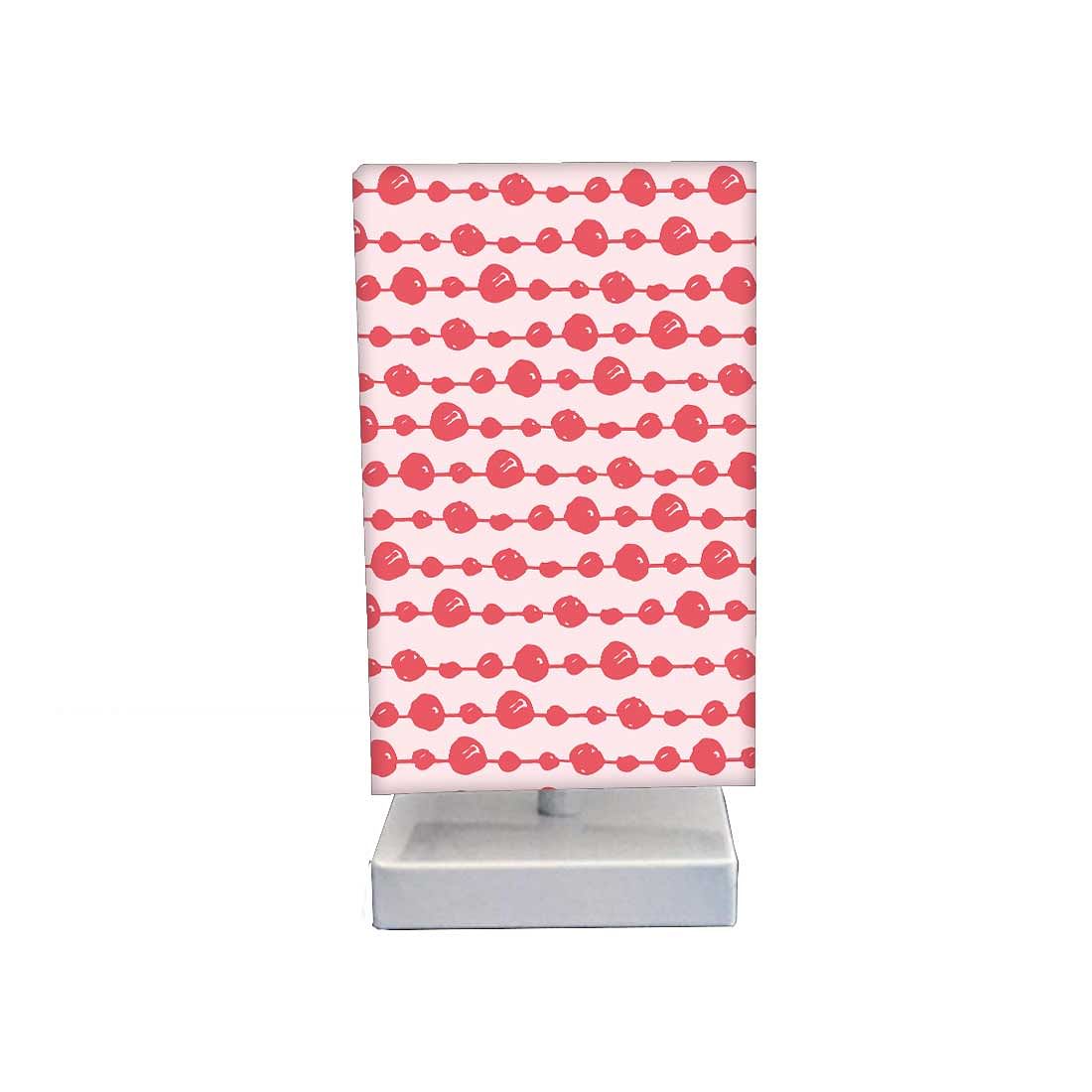 Bedside Table Lamps For Bedroom-Pink White Dots Nutcase