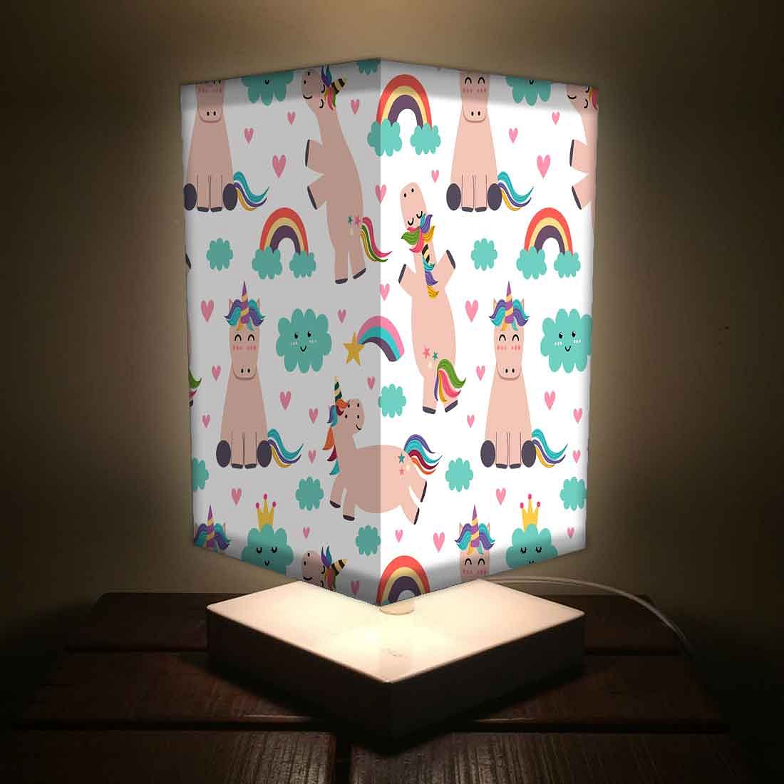 Unicorn Table Lamp for Kids Room Rainbow Nutcase