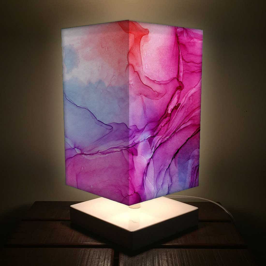 Small Lamp Table for Living Room Pink Watercolor Nutcase