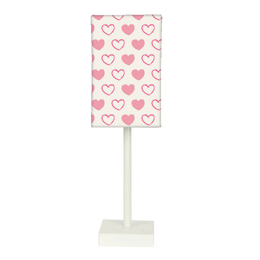 Tall Table Lamp For Living Rooms -   Pink Valentine Hearts Nutcase