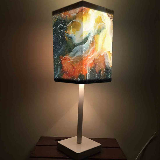 Side Table Light for Bedroom Fabric Shade Nutcase