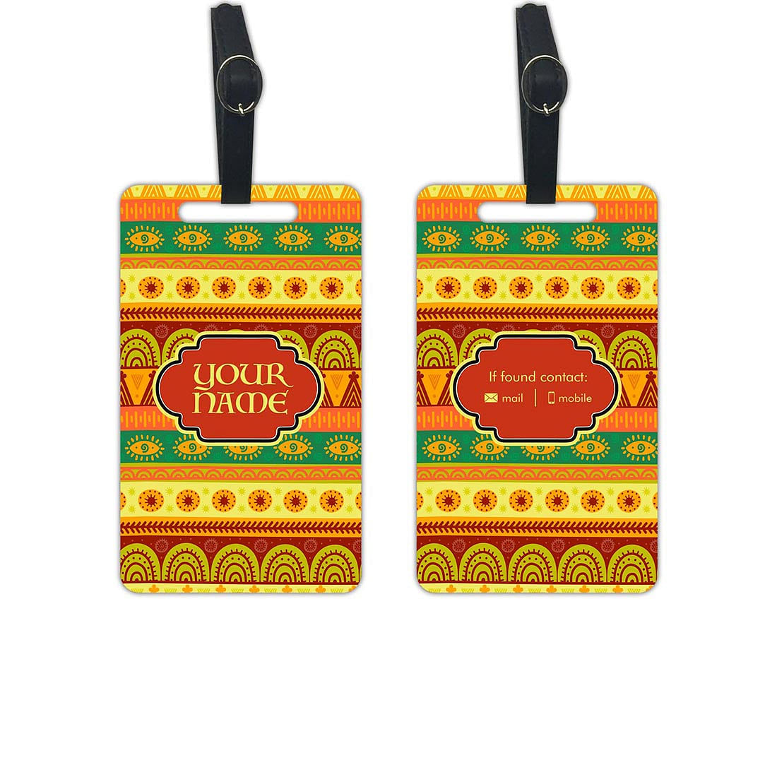 Custom Printed Luggage Tag for Women - Add your Name - Set of 2 Nutcase