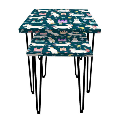 Modern Nest of Tables Set of 2 Nesting Table for Living Room - Unicorns Nutcase