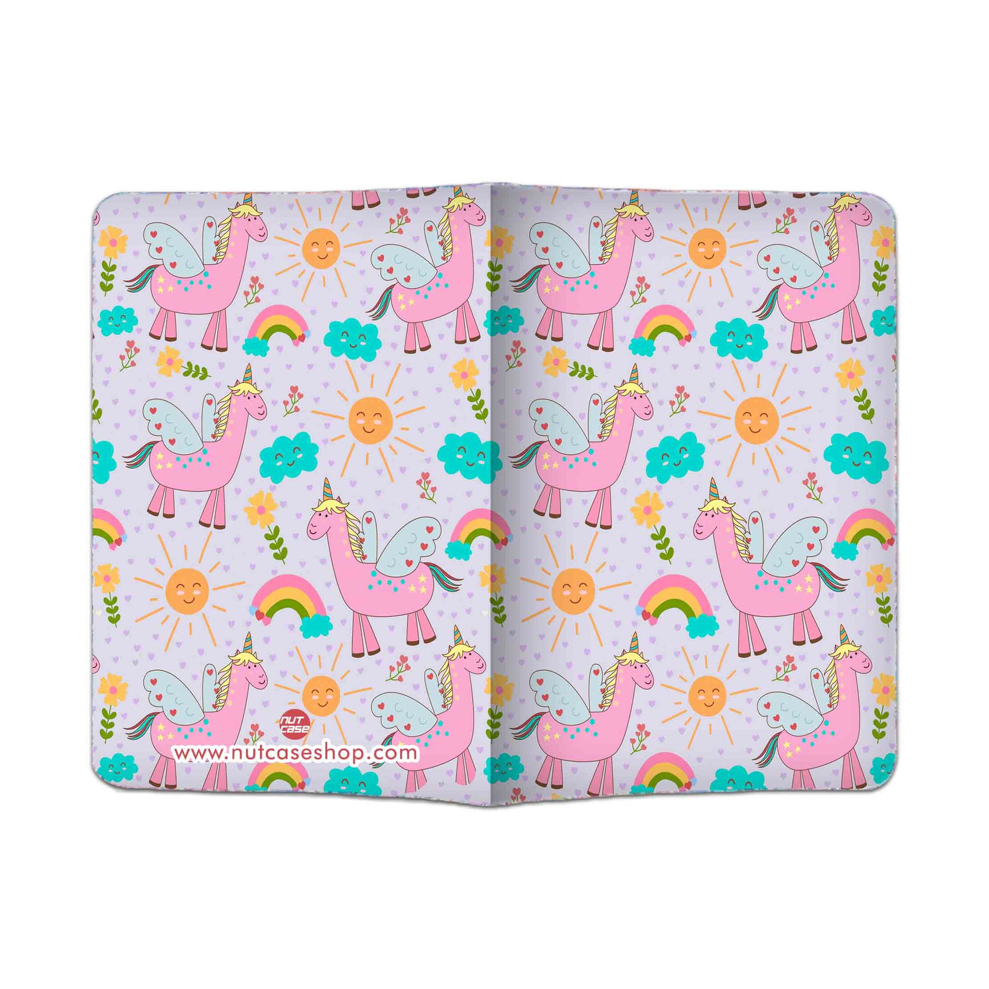 Passport Cover Holder Travel Case With Luggage Tag - Pink Unicorn Nutcase