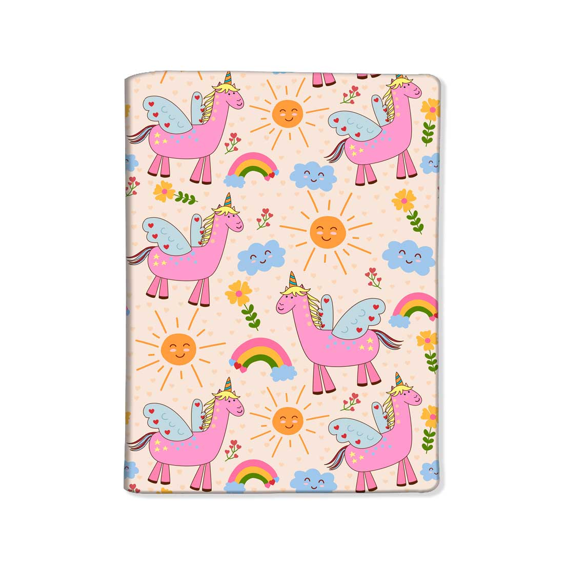 Cute Passport Holder with Luggage Tag Set for Kids - Rainbow & Unicorn