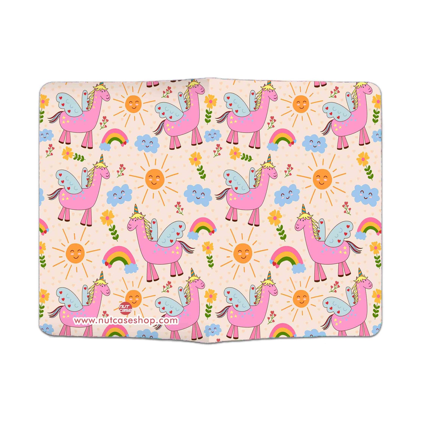 Cute Passport Holder with Luggage Tag Set for Kids - Rainbow & Unicorn