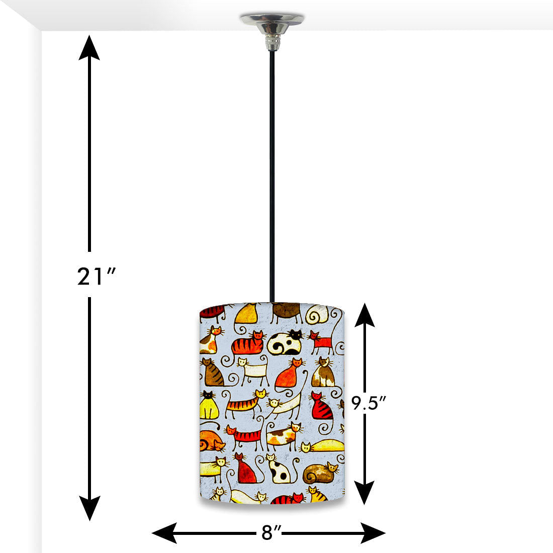 Kids Hanging Pendant Lamp - Cats Everywhere Nutcase