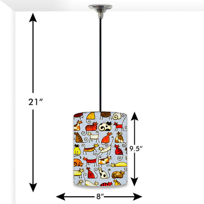 Kids Hanging Pendant Lamp - Cats Everywhere Nutcase