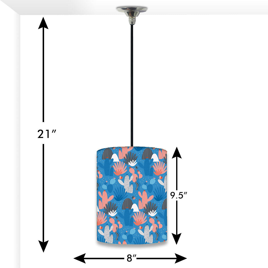 Cute Blue Pendant Lamp - Blue Cactus Nutcase