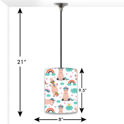 New Nursery Hanging Pendant Lamp - Unicorns and Cloud Nutcase