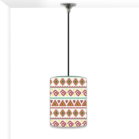 Bedroom Hanging Pendant Lamp - Aztec White And Green Pattern Nutcase