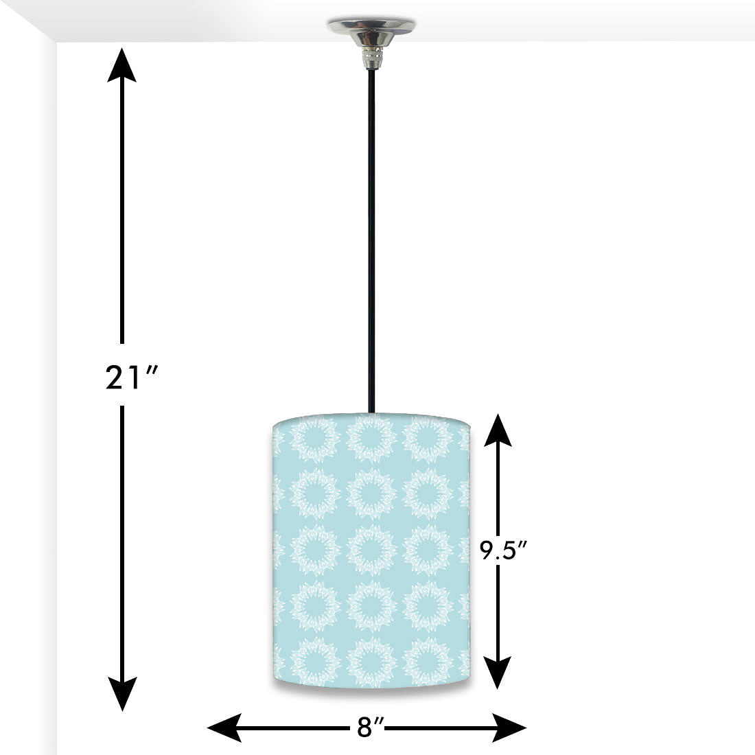 Classy Ceiling Hanging Pendant Lamp - Blue Floral Nutcase