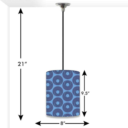 Ceiling Hanging Pendant Lamp Shade - Blue Retro Pattern Nutcase